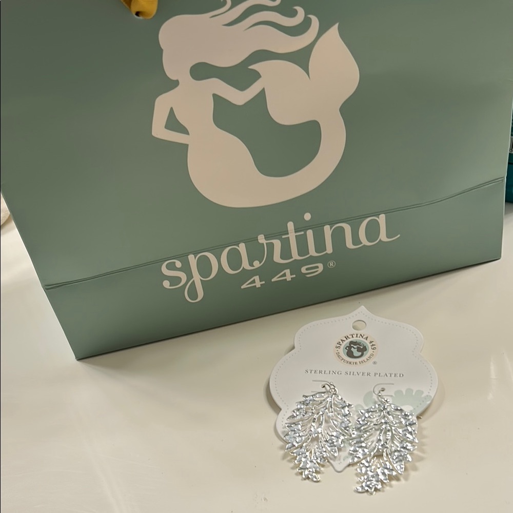 Spartina Bellinger silver plate earrings! NWT